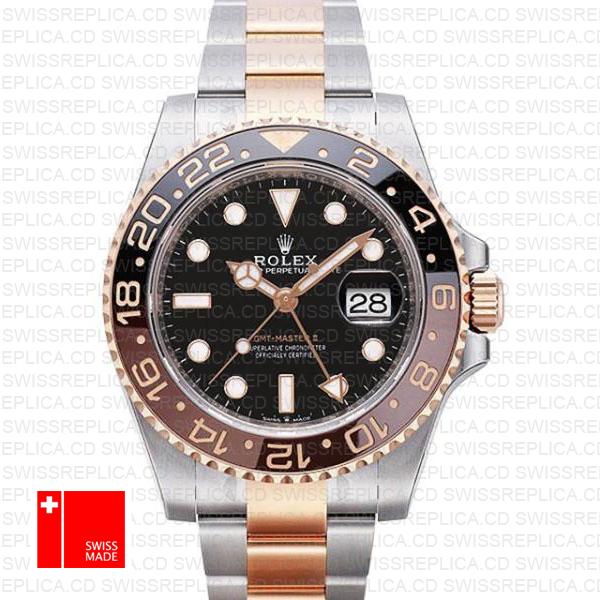 rolex gmt rose gold two tone